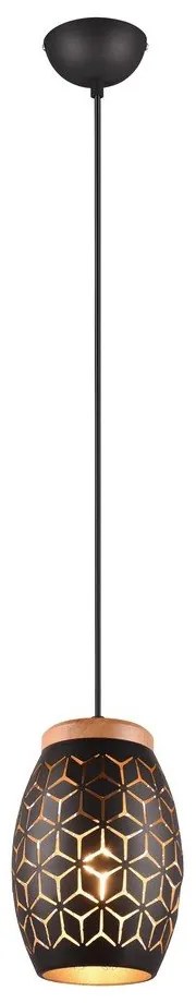 Čierne závesné svietidlo ø 15 cm Bidar – Trio