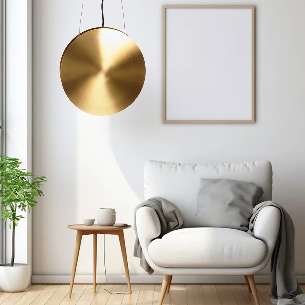 Toolight Toolight, LED závesné stropné svietidlo 30cm APP1377-C, zlatá matná-čierna, OSW-05185