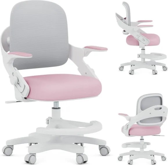 Detská otočná stolička Mark Adler Junior 4.3 ružová / sivá