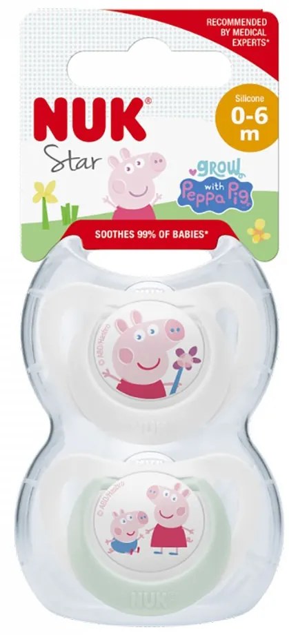 Cumlík NUK Star Peppa Pig 0-6m 2 ks