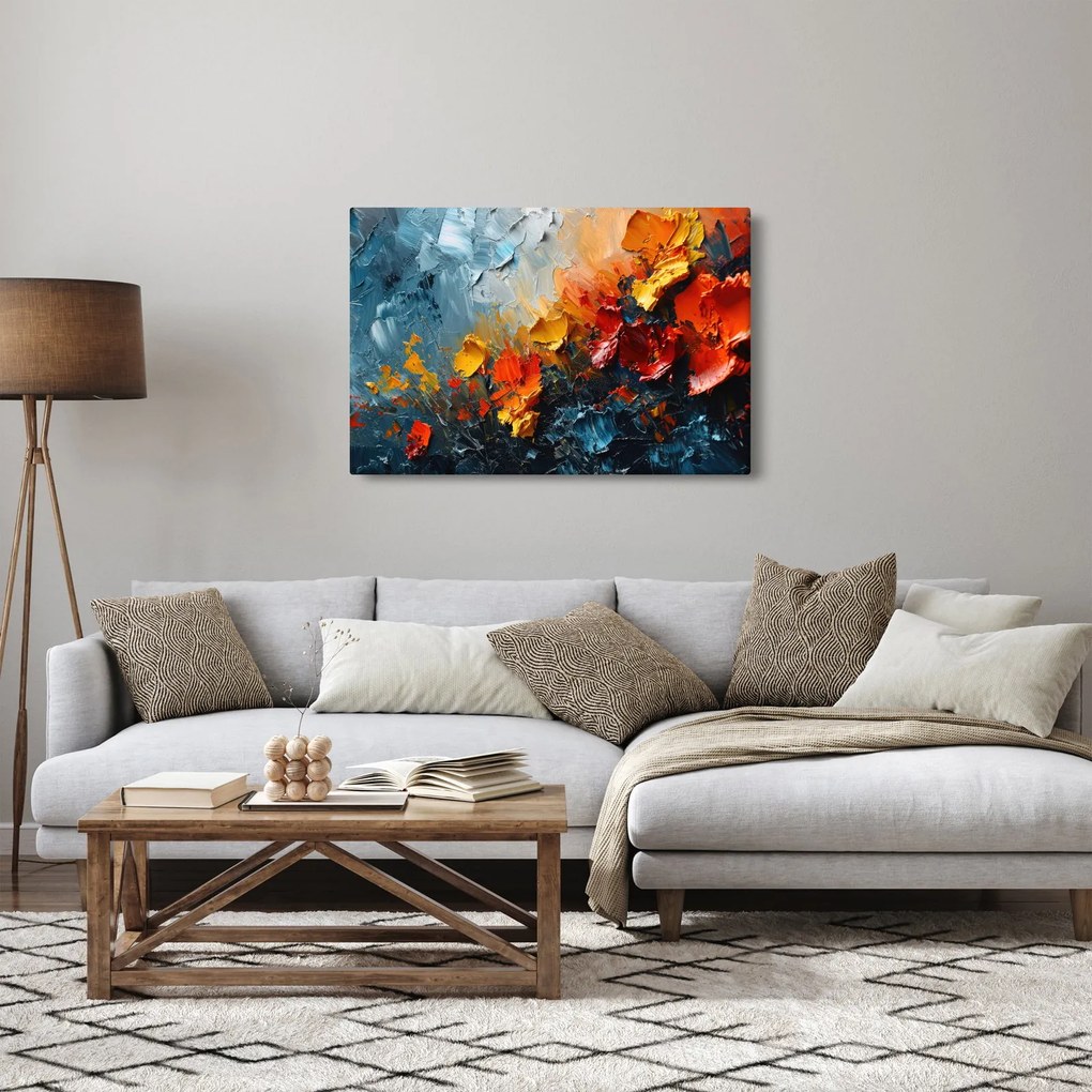 Obraz - Abstraktná maľba kvetov III. (90x60 cm)