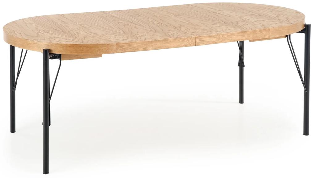 Jedálenský stôl Inarus (dub prírodný + čierna) (pre 4 až 8 osôb). Vlastná spoľahlivá doprava až k Vám domov. 1028047