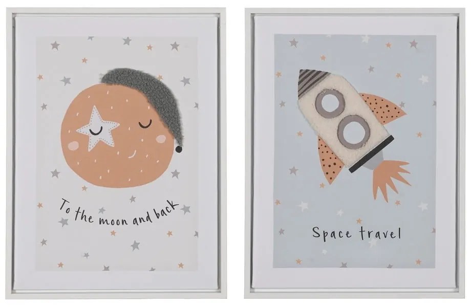 Detské obrázky v súprave 2 ks 30x40 cm Space – Ixia