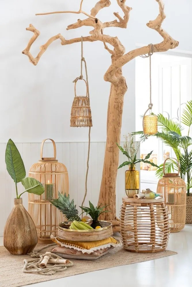 Prírodný ratanový odkladací stolík Ana Rattan Natural - Ø 40*48 cm