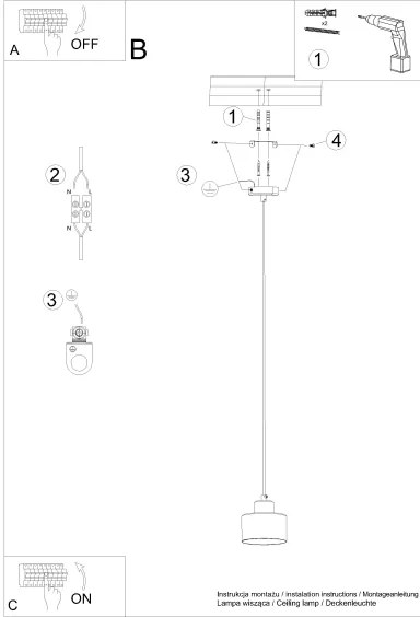 Sollux SL.1132 - Luster na lanku SAVAR 1xE27/60W/230V čierna