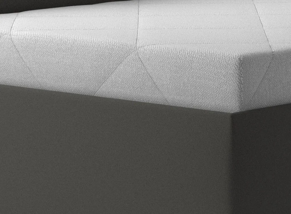 Rohová posteľ Andrew pravá 110x200 cm, tmavo šedá látka