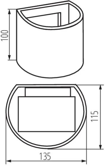 LED REKA fasádne svietidlo Graphite UP & DOWN 7W 380lm 4000K Neutral IP54 Kanlux