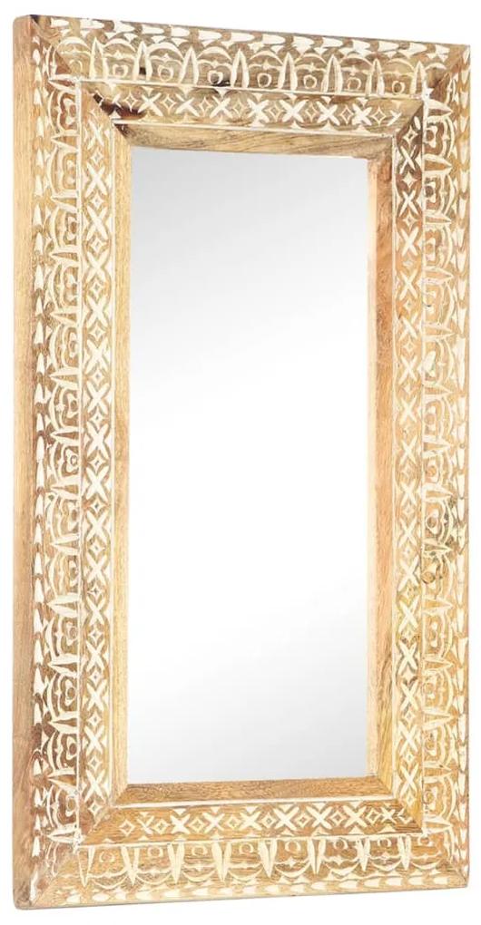 Ručne vyrezávané zrkadlo 80x50x2,6cm masívne mangovníkové drevo 321645