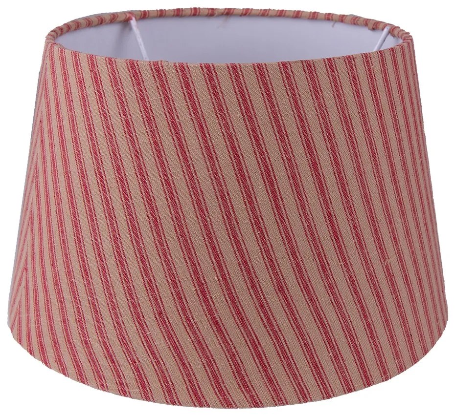 Béžovo-červené pruhované látkové tienidlo - Ø 26*16 cm / E27