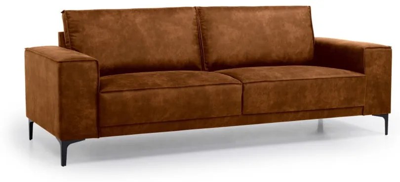Koňakovohnedá pohovka z imitácie kože 224 cm Copenhagen – Scandic