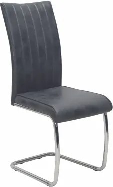 Jedálenská stolička Vertical, antracitová látka v optike lesklej kože%