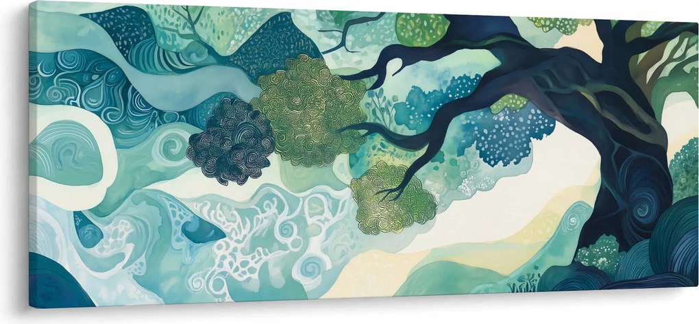 Obraz – Zelená koruna stromu života (120x50 cm)