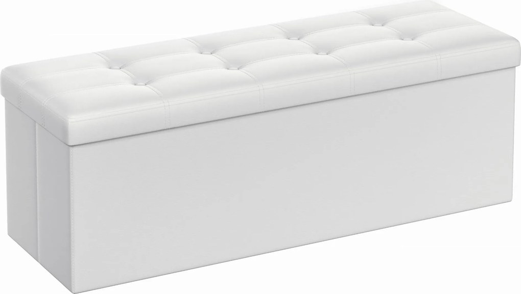 Dekorstudio Úložná taburetka LSF702V1 110x38x38 cm z ekokože – biela
