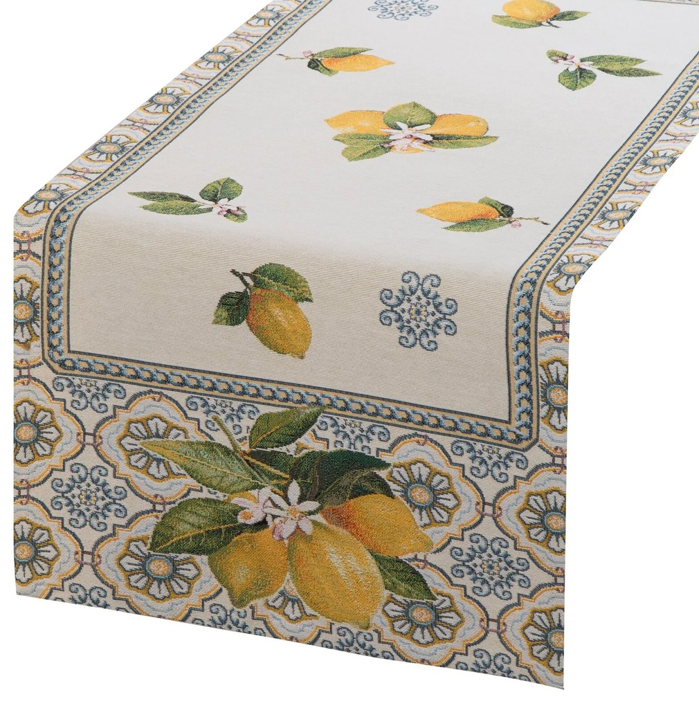 EUROFIRANY GOBELÍNOVÝ BEHÚŇ NA STÔL LEMON 40X100 CM VZOROVANÝ