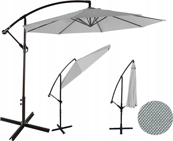 TRENDIE Záhradný slnečník Sunny - svetlo sivý 300cm