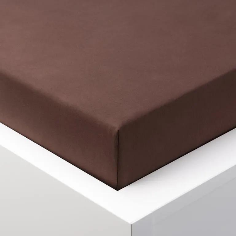 Napínacia plachta na posteľ jersey EXCLUSIVE čokoládová dvojlôžko