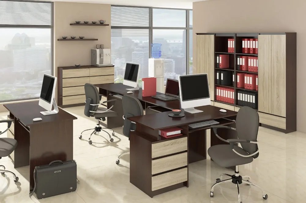 Komoda Rollo X 140 cm wenge/dub sonoma