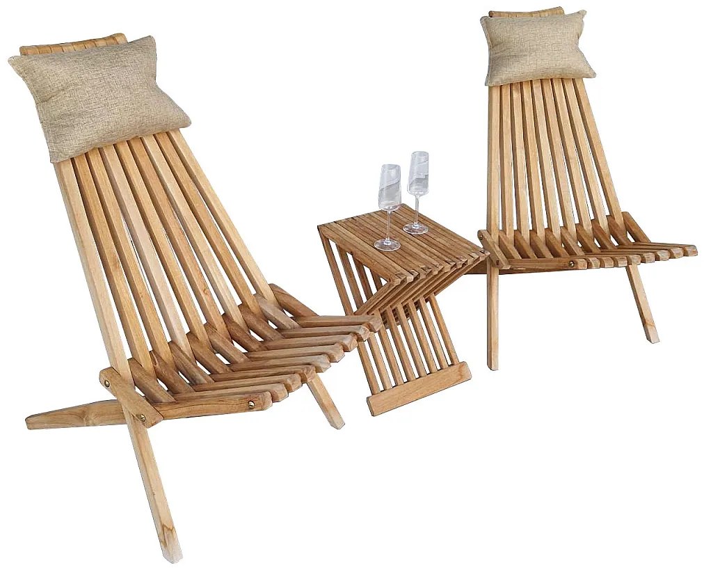 Deokork Záhradné relaxačné kreslo NIXON (teak)