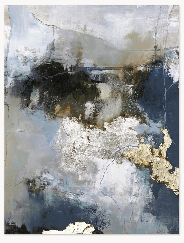 Ručne maľovaná tlač na plátne Waterfall