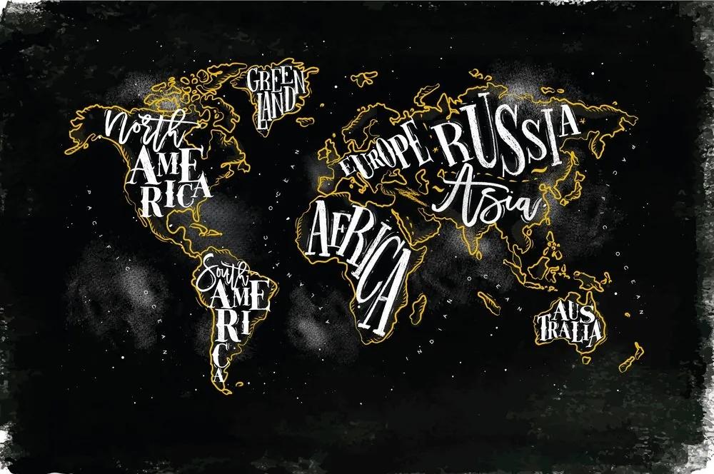 Samolepiaca tapeta trendová mapa sveta - 150x100
