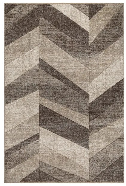 Koberec FEEL 5673/15055 HERRINGBONE béžový / hnedý / krémový