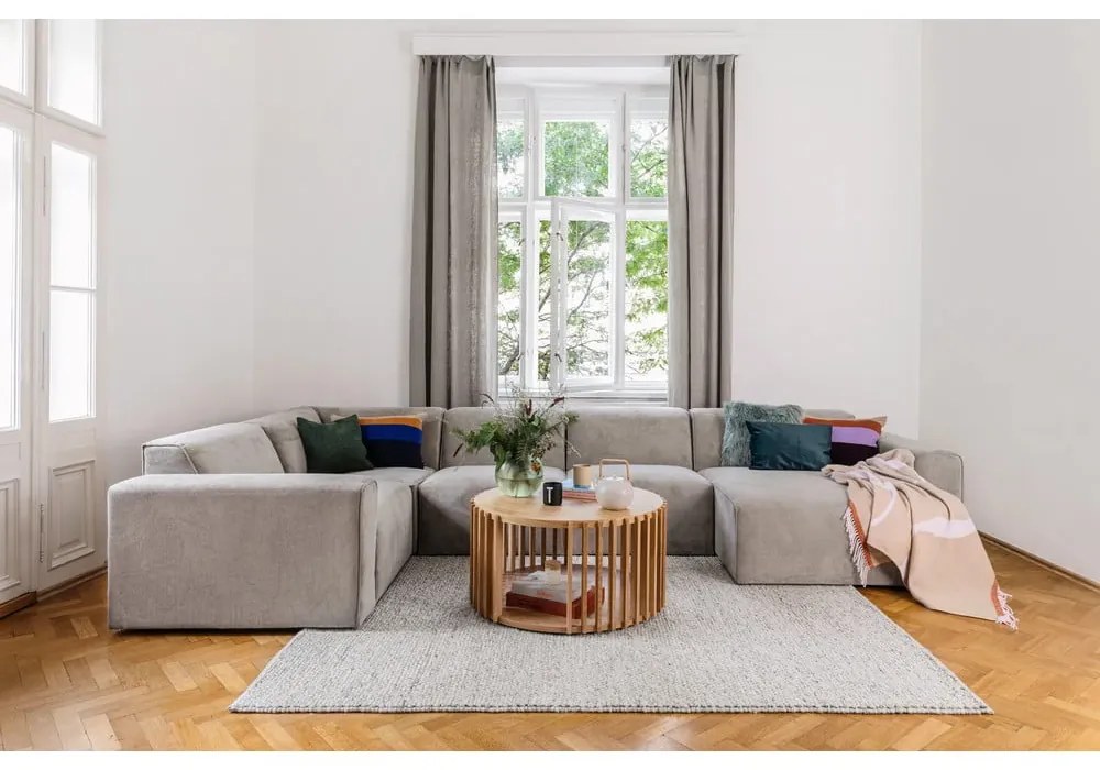 Sivobéžový ručne tkaný koberec s prímesou vlny 200x290 cm Minerals – Flair Rugs