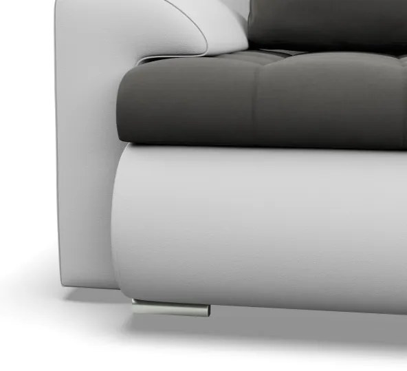 Sedacia súprava FORESTA v tvare U, pravá tmavosivá / biela