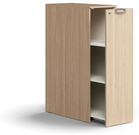 Uzamykateľná bočná skrinka QBUS, pravá, 1250x400x800 mm, dub