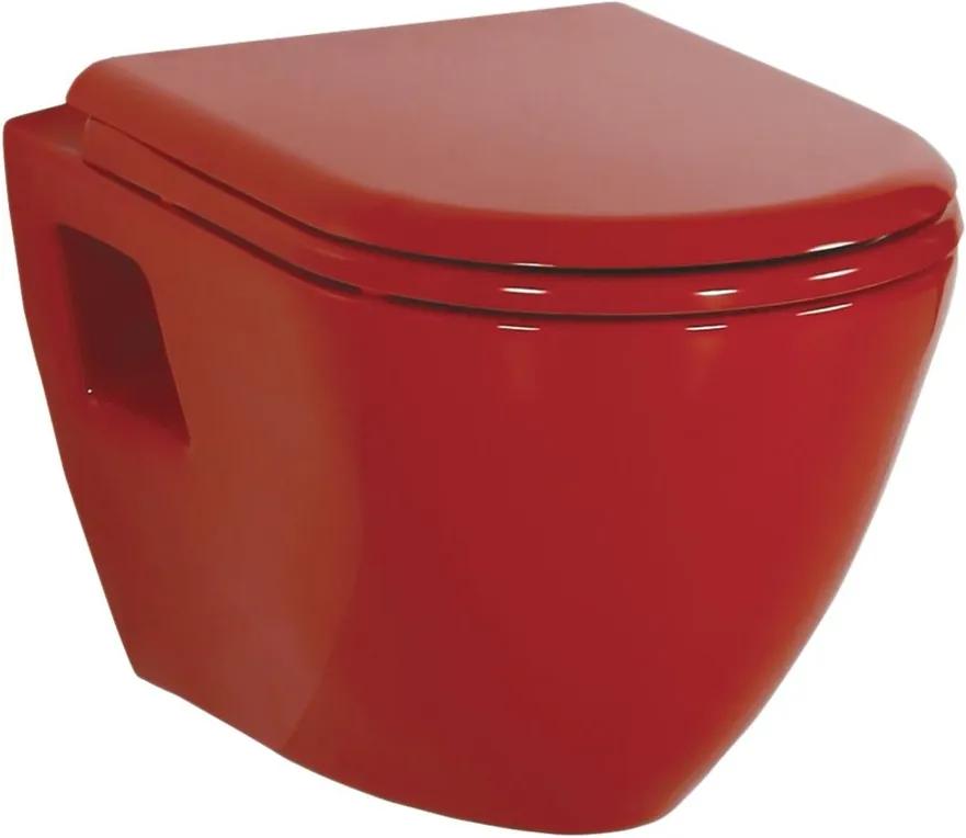 SAPHO - PAULA WC závesné 35,5x50cm, červená (TP325.70100) (TP325-11KI)