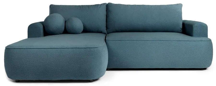 Modrá rozkladacia rohová pohovka z textílie buklé (ľavý roh) Quinoa – Bonami Selection