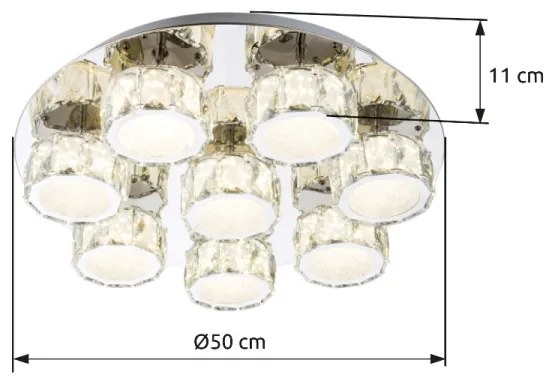 Globo 49350D5 - LED Stm. stropné svietidlo AMUR LED/64W/230V 4000K pr. 50 cm
