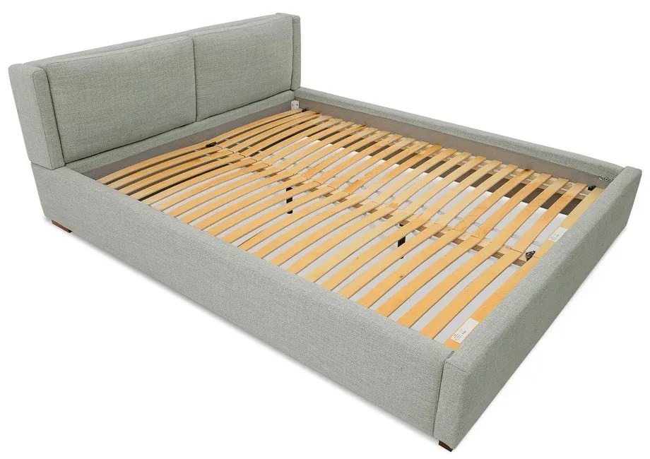 Sivá čalúnená dvojlôžková posteľ s roštom 160x200 cm Dreamer – Scandic