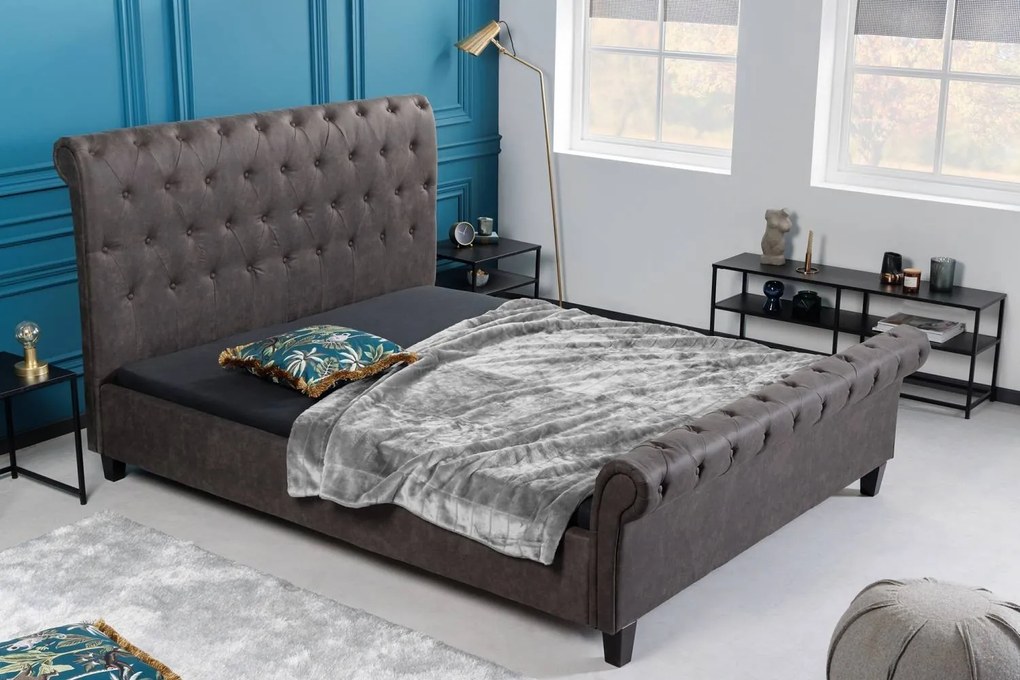 Dizajnová posteľ Viviano 160 x 200 cm tmavosivá