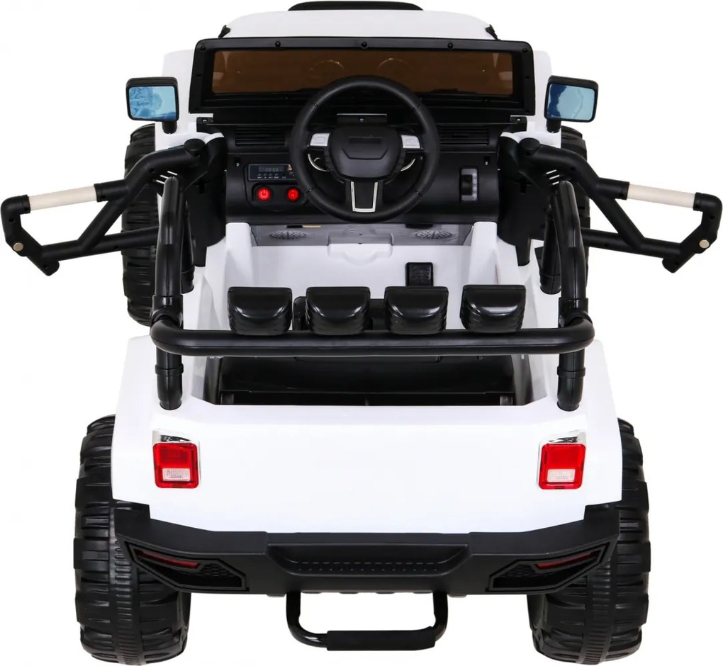 Ramiz Detský terénny biely džíp na batérie + diaľkové ovládanie + svetlá zvuky