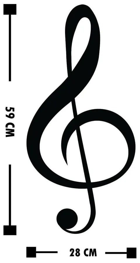 Čierna nástenná dekorácia Wallity Treble Clef