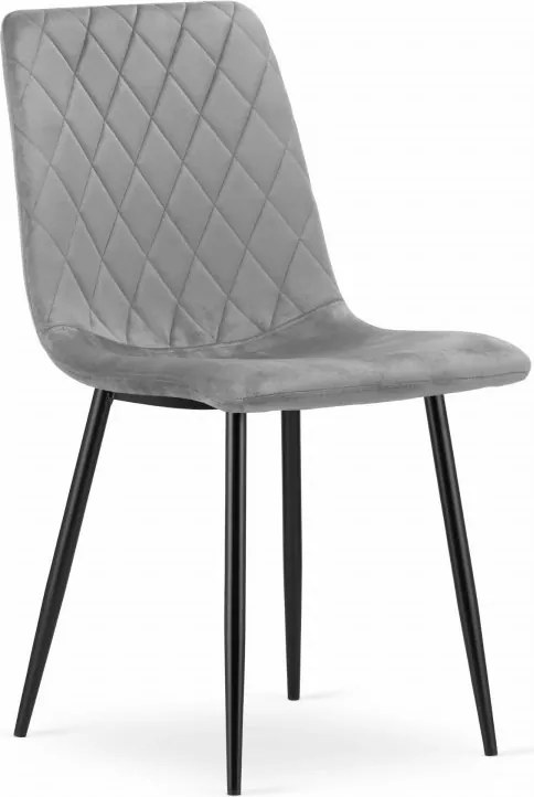 Kreslo TURIN - svetlosivý zamat / čierne nohy