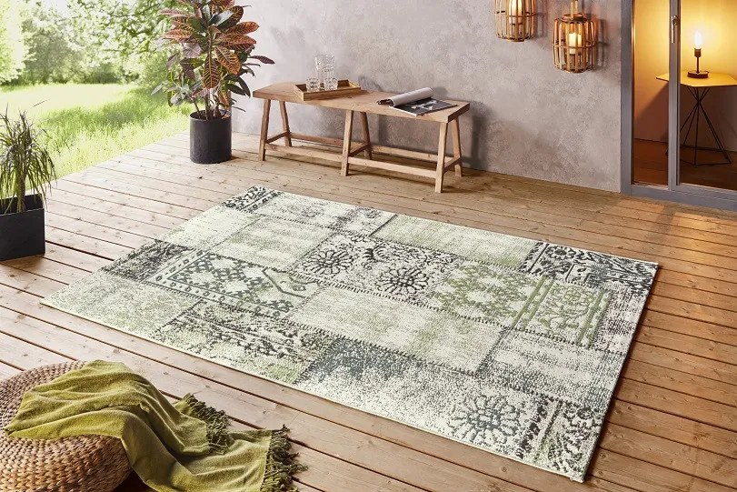 NORTHRUGS - Hanse Home koberce Kusový koberec Beach 103846 Green / Cream / Black – na von aj na doma - 200x290 cm