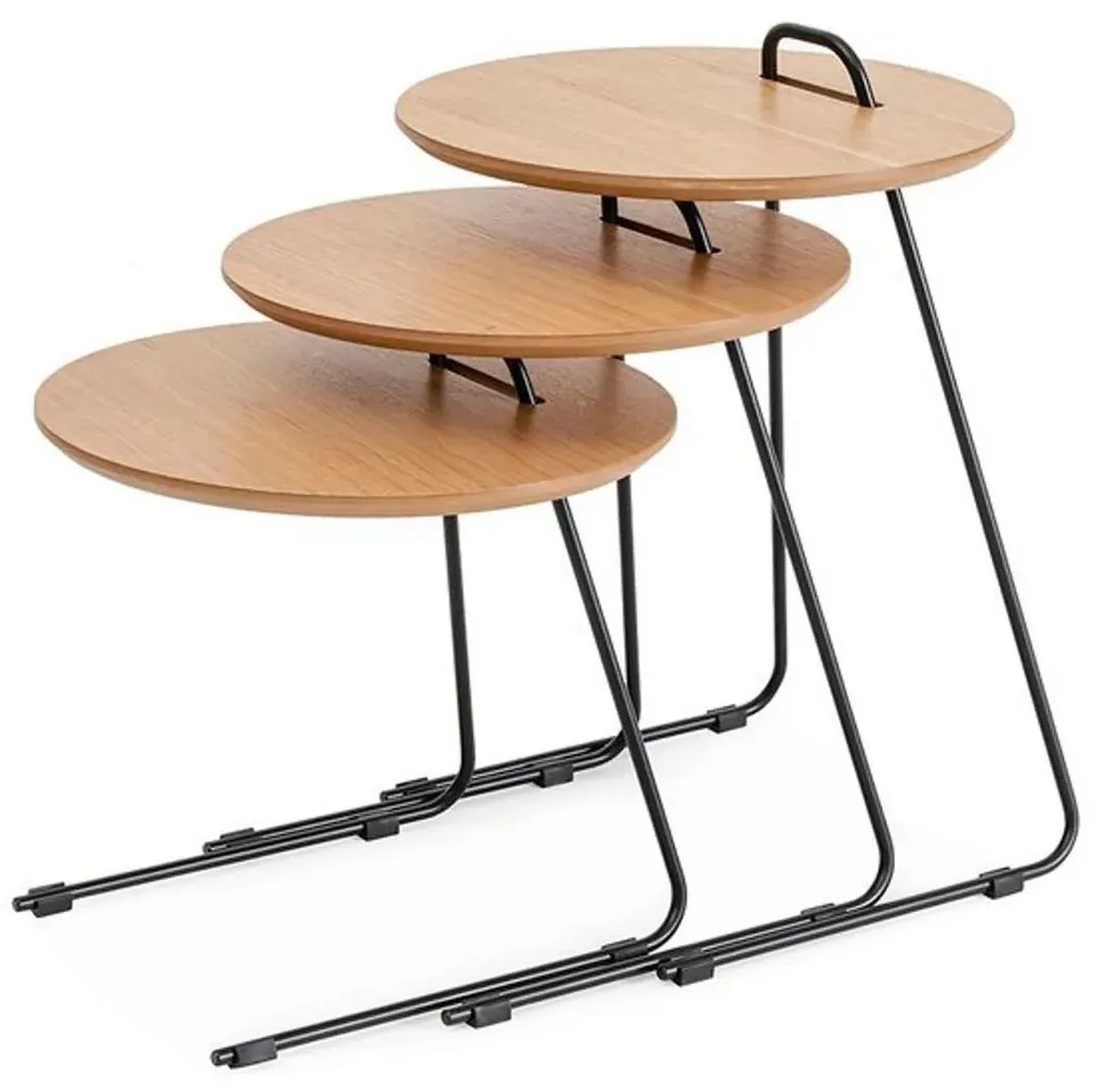 Set 3 príručných stolíkov Paniki (natural). Vlastná spoľahlivá doprava až k Vám domov. 1094357