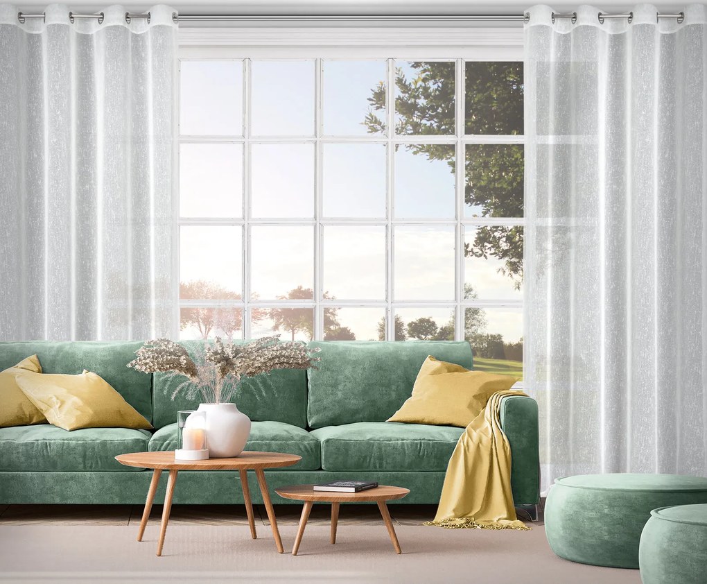 ZÁCLONA NA KRÚŽKOCH KELLY 140X250 CM BIELA