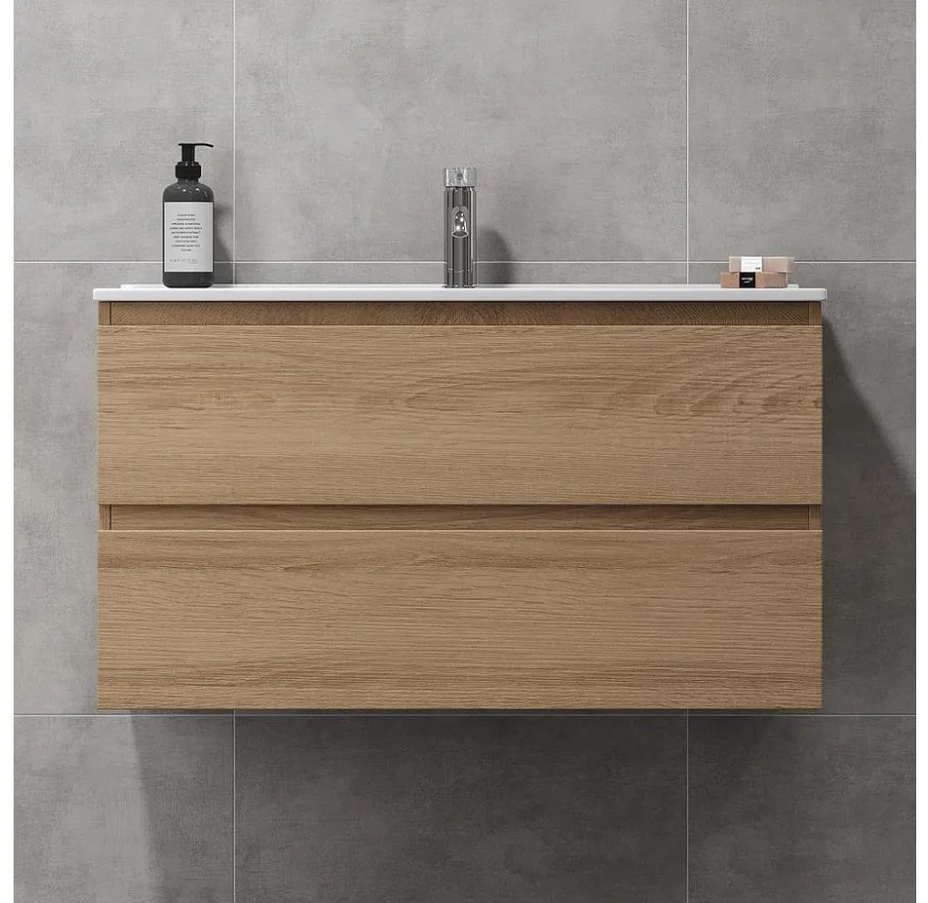 Kúpeľňová skrinka s umývadlom KENWOOD 91 cm dub