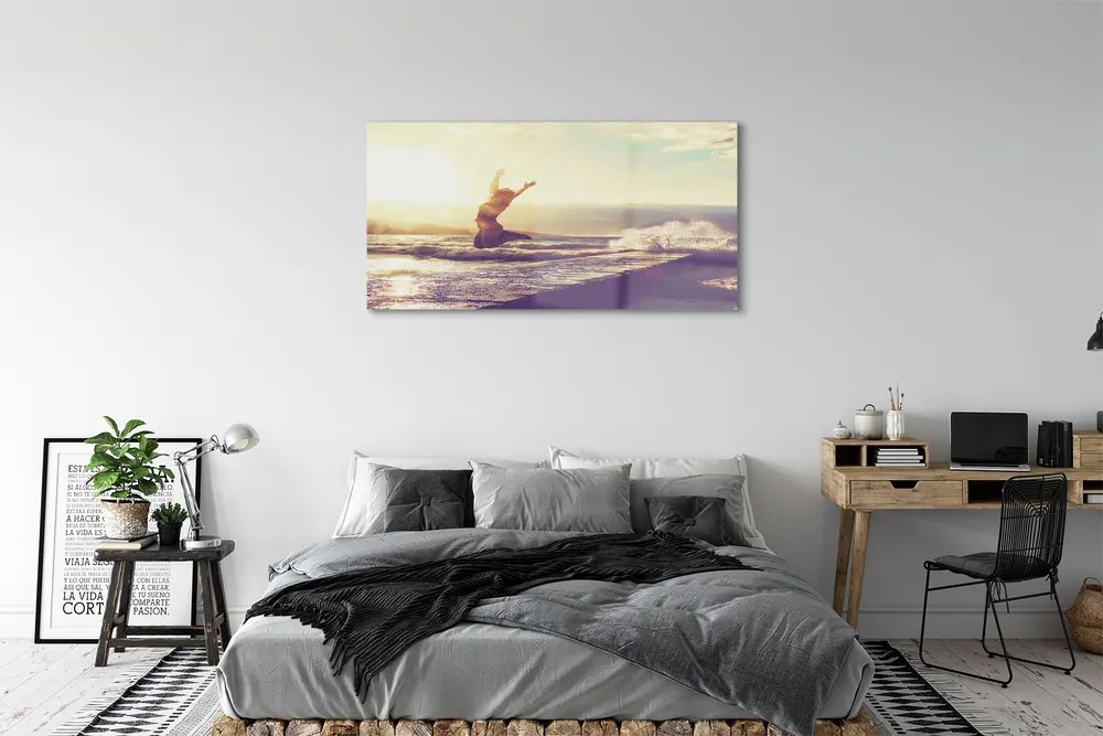 Obraz plexi Ženské jazero mraky 125x50 cm