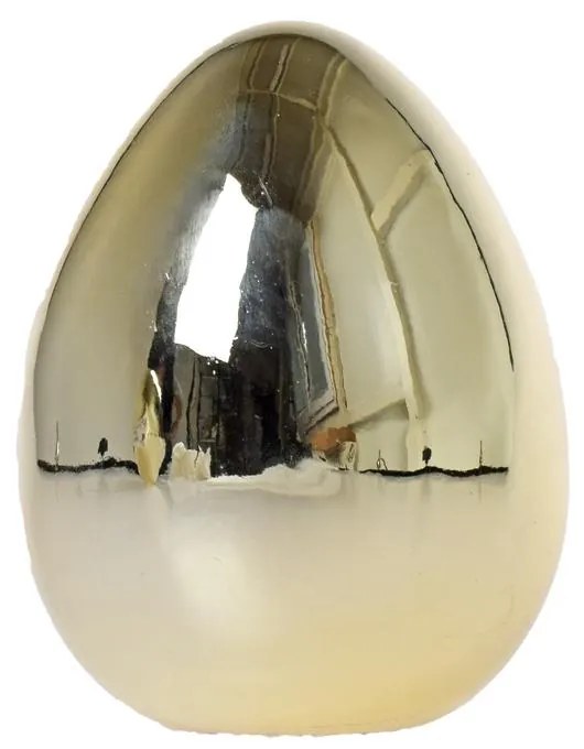 VAJCE PORCELÁN 8x8x9,9CM ZLATÉ