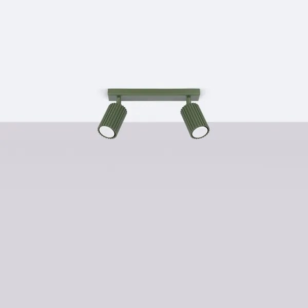 Sollux SL.1618 - Bodové svietidlo KARBON 2xGU10/10W/230V zelená