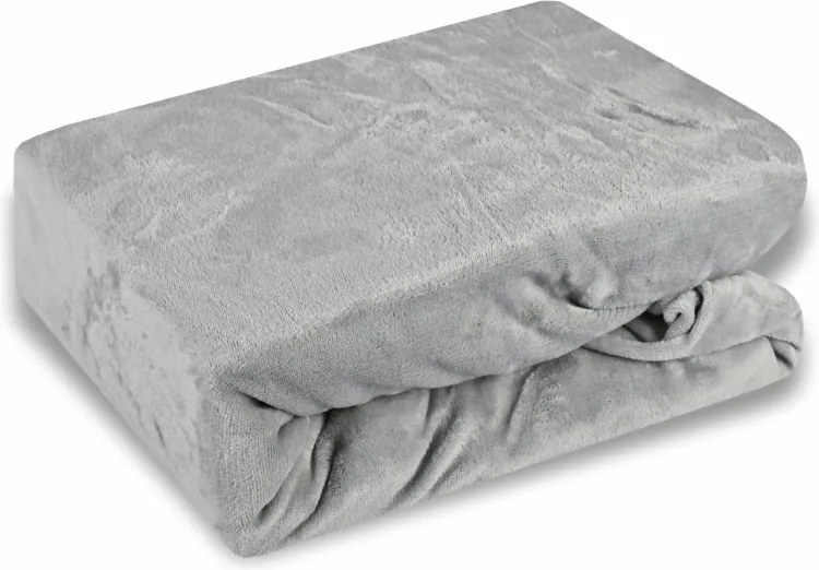 Plachta posteľná z mikroplyšu sivá EMI, Plachta 90x200