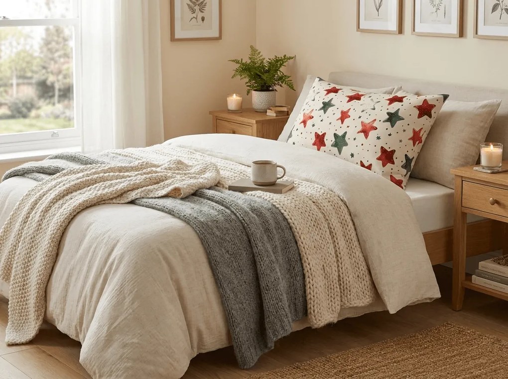 Obliečka na vankúš z mikrovlákna COLORFUL STARS 50x70 cm, farebný