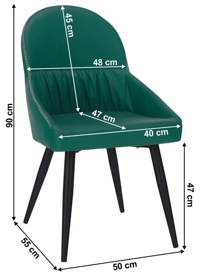 Tempo Kondela Jedálenská stolička, ekokoža zelená/kov, KALINA