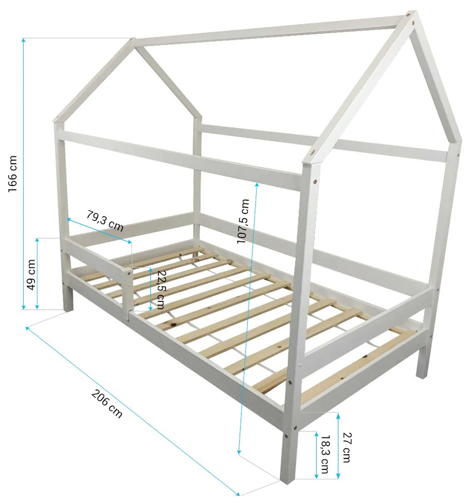 MG Detská posteľ domček Martin 90x200