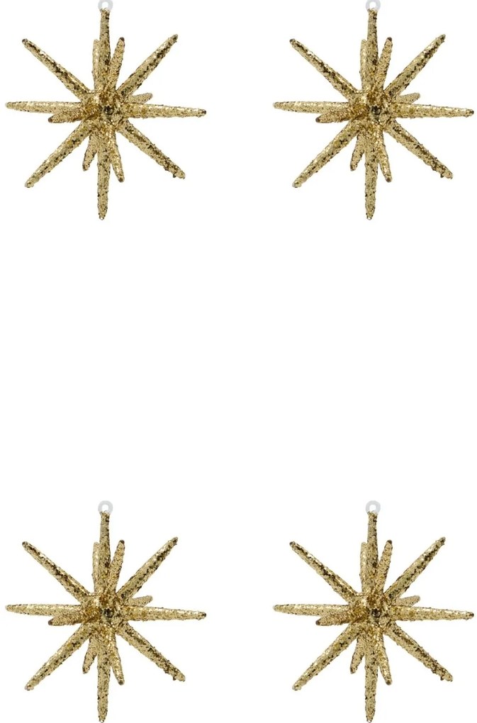 House Doctor Vianočná ozdoba Spike Large Brown Glitter – set 4 ks