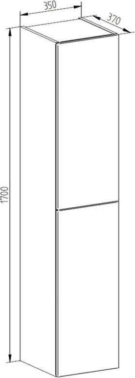 Kúpeľňová závesná skrinka AIRA - vysoká - ľavá