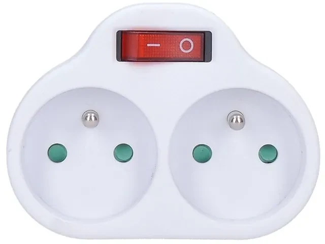 SOLIGHT Zásuvka rozbočovacia s vypínačom P97 2x 230V/10A, biela